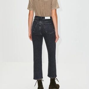 NWT RE/DONE 70s Crop Boot Denim Jeans size 24 Stoned Noir